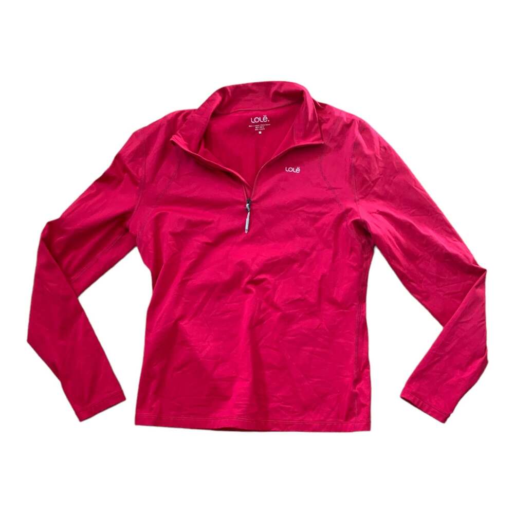 Lole 1/4 zip pullover top long sleeve cranberry woman’s size medium